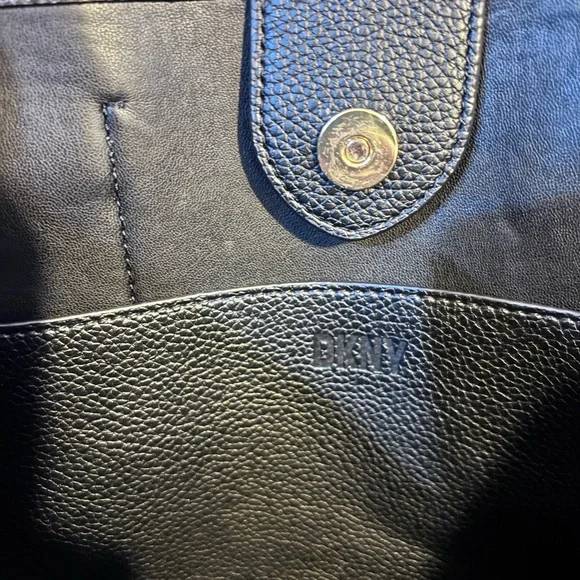 DKNY Grayson Tote – Black Pebbled Leather Shoulder Bag - Picture 5 of 14